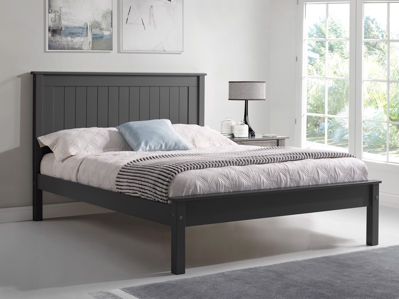 Land Of Beds Caraway Dark Grey Low Footend Wooden Bed Frame