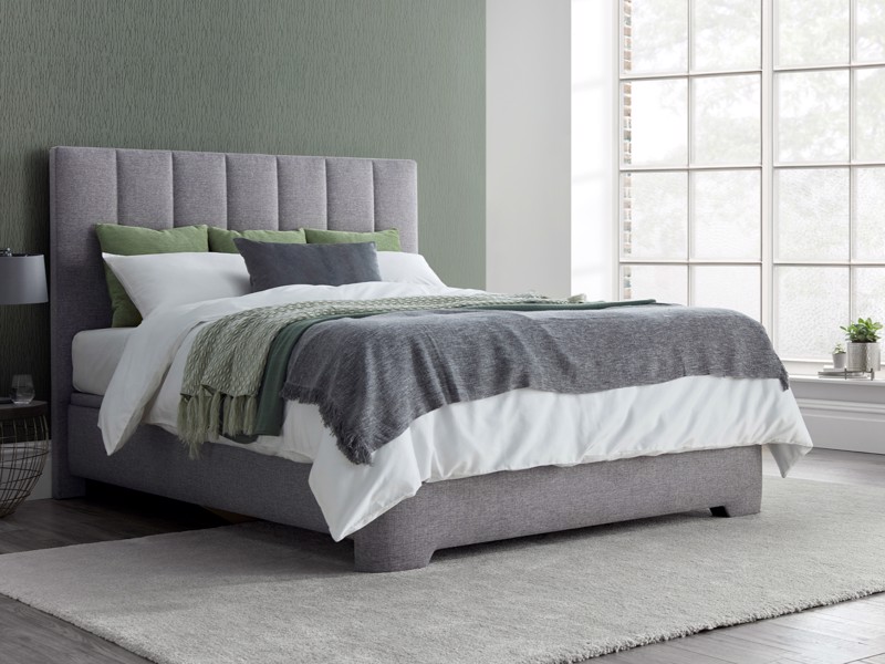 Land Of Beds Carter Marbella Grey Fabric Double Ottoman Bed