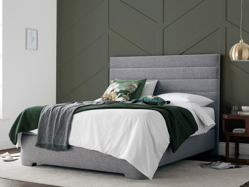 Land Of Beds Harding Marbella Grey Fabric King Size Ottoman Bed