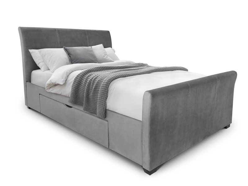 Land Of Beds Ophelia Grey Fabric Super King Size Bed Frame