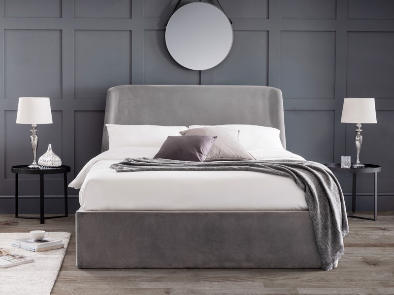 Land Of Beds Estelle Grey Fabric Ottoman Bed