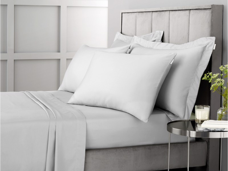 Bianca Fine Linens Cotton Sateen Dove Grey Pair of Standard Pillowcases
