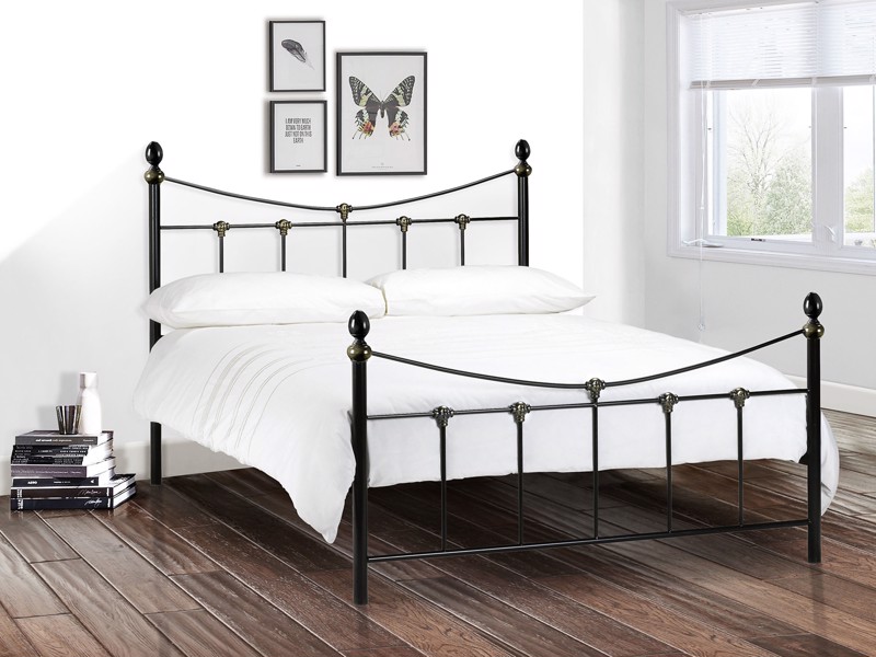 Land Of Beds Sloane Black Metal King Size Bed Frame