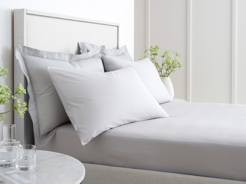 Bianca Fine Linens Cotton Grey Pair of Standard Pillowcases