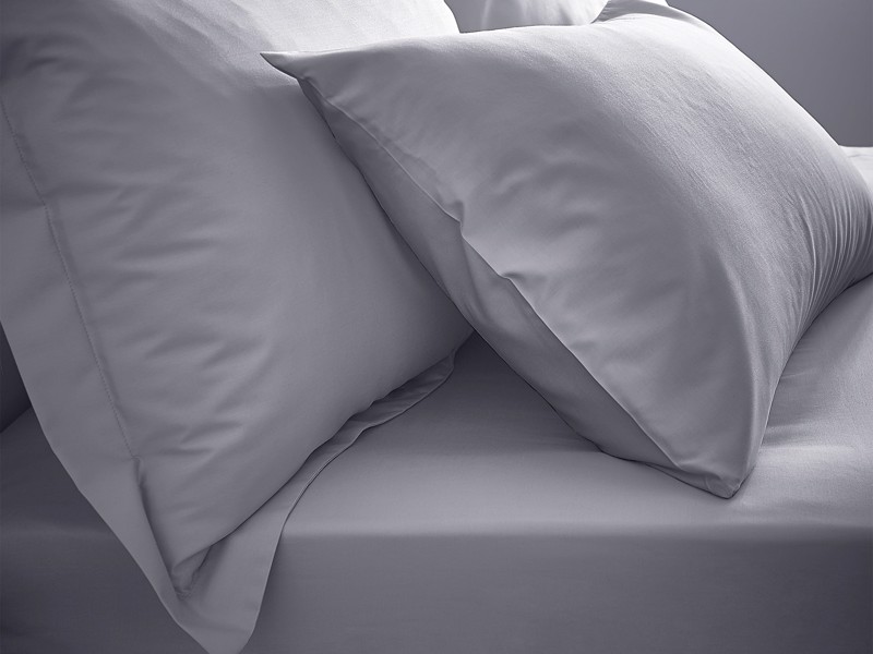 Bianca Fine Linens Cotton Grey Pair of Standard Pillowcases