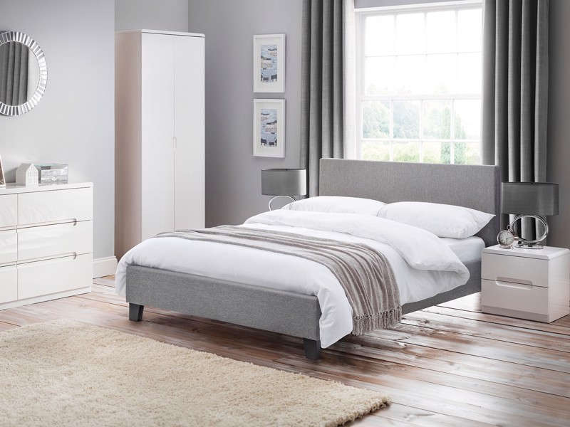 Land Of Beds Bloom Grey Fabric Double Bed Frame