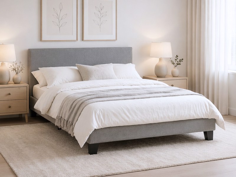 Land Of Beds Bloom Grey Fabric King Size Bed Frame