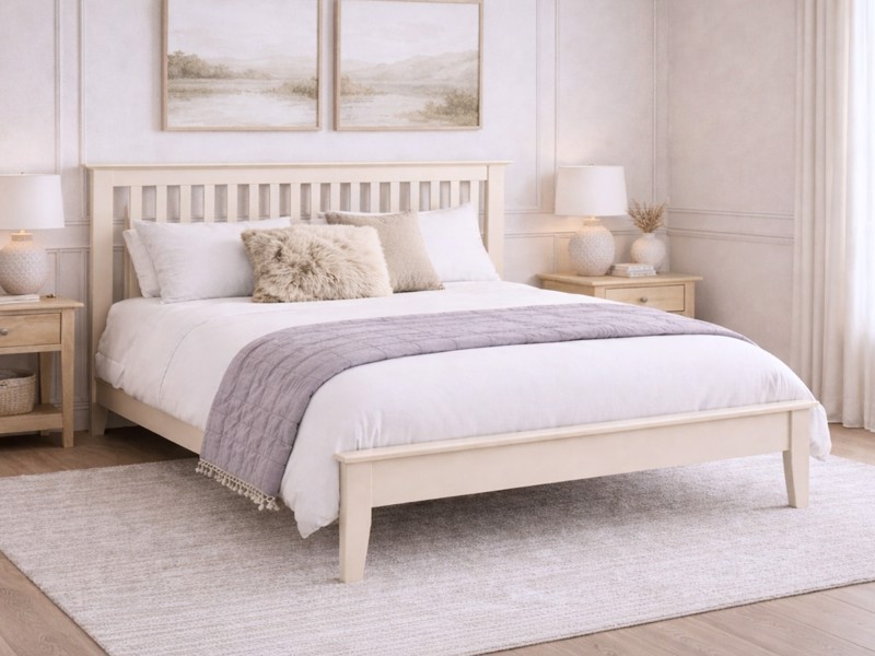 Land Of Beds Kilburn Ivory Wooden Bed Frame