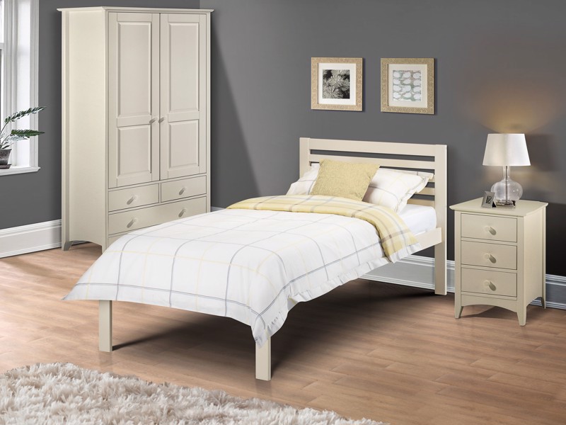 Land Of Beds Chesham Stone White Wooden Bed Frame