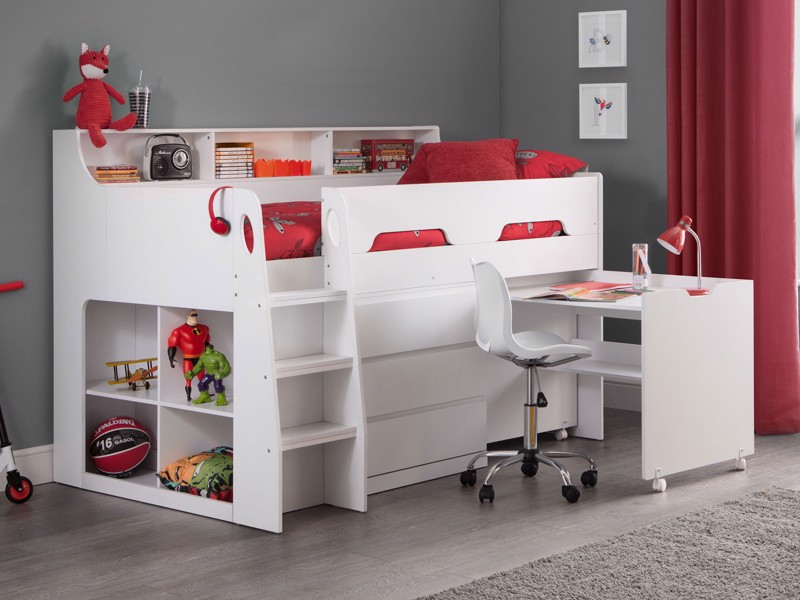 Land Of Beds Gaston White Wooden Kids Bed