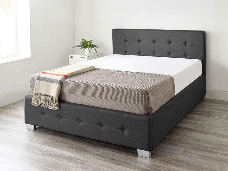 Land Of Beds Lola Black Fabric King Size Ottoman Bed