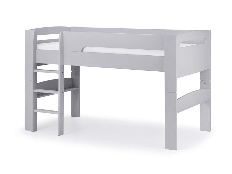 Land Of Beds Bruno Dove Grey Wooden Mid Sleeper Kids Bed