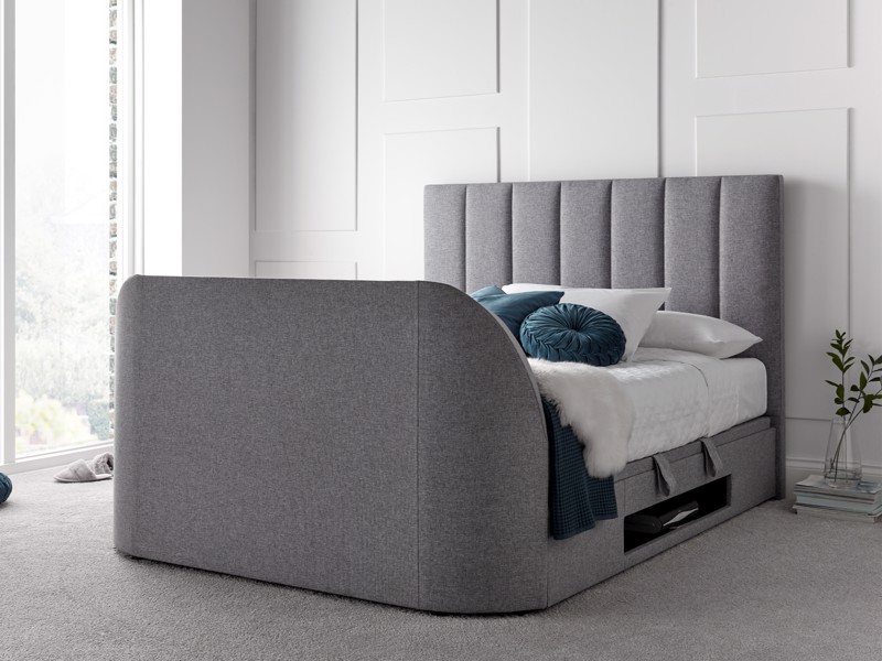 Land Of Beds Carter Marbella Grey Fabric Double TV Bed
