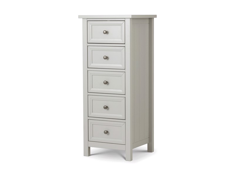 Land Of Beds Bellatrix Dove Grey 5 Drawer Tall Chest of Drawers