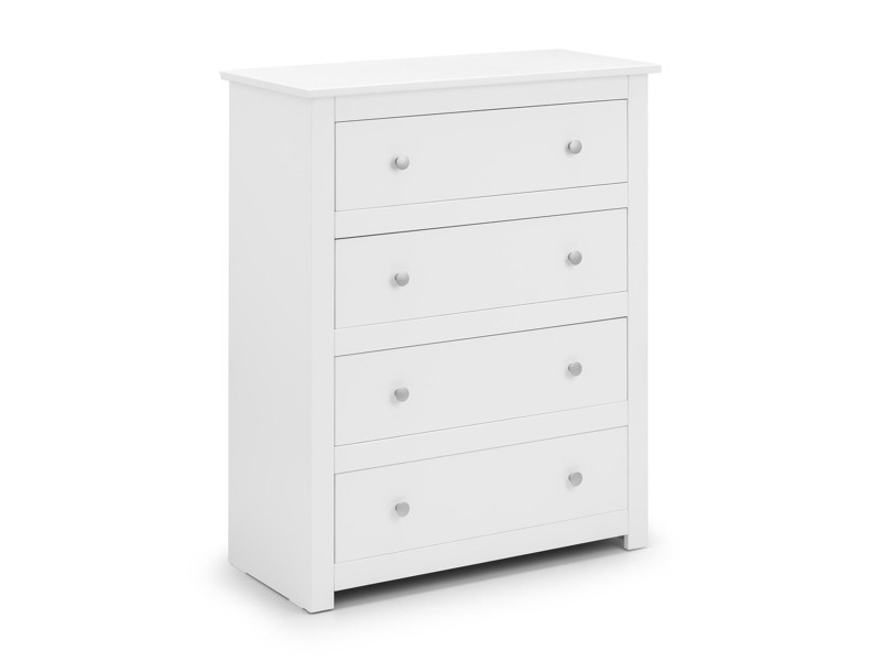 Land Of Beds Farrow White 4 Drawer Chest of Drawers