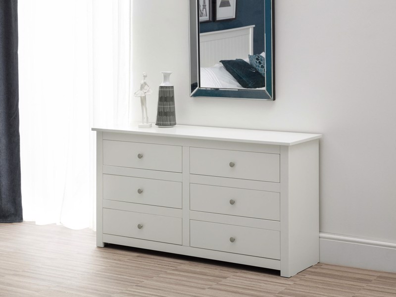 Land Of Beds Farrow White 6 Drawer Standard Chest of Drawers