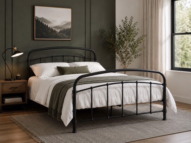 Land Of Beds Clara Black Metal Bed Frame