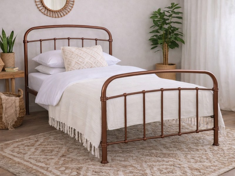Land Of Beds Clara Copper Metal Bed Frame