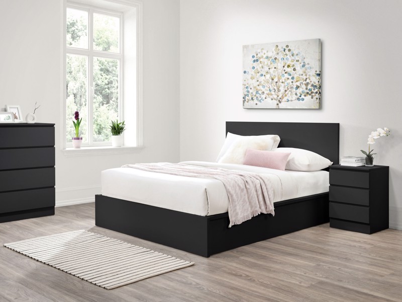 Land Of Beds Sintra Black Wooden King Size Ottoman Bed