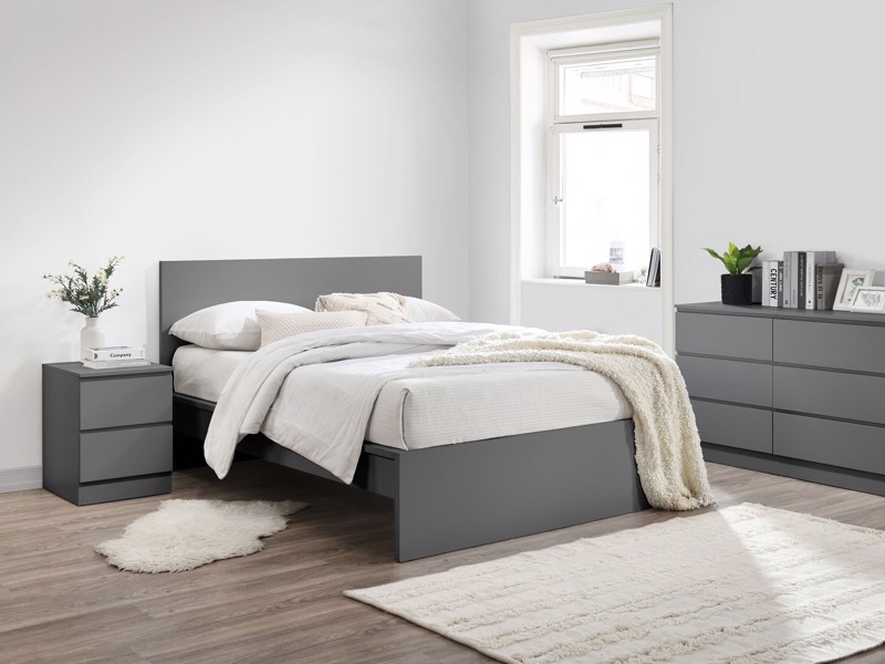 Land Of Beds Sintra Grey Wooden Bed Frame