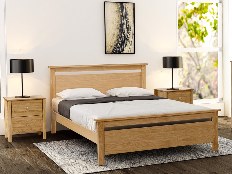 Land Of Beds Charlotte Oak Wooden Super King Size Bed Frame