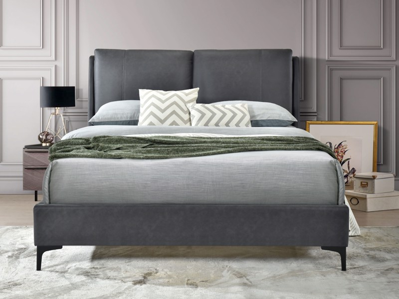 Land Of Beds Henley Grey Fabric Double Bed Frame