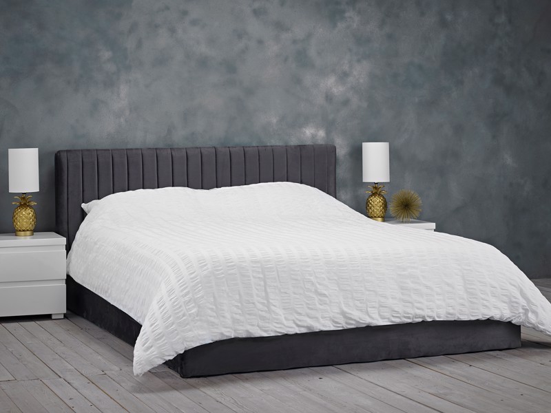 Land Of Beds Mia Silver Grey Fabric Ottoman Bed