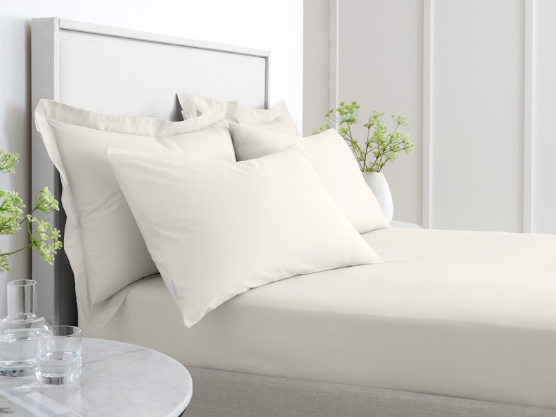 Bianca Fine Linens Cotton Cream Pair of Standard Pillowcases