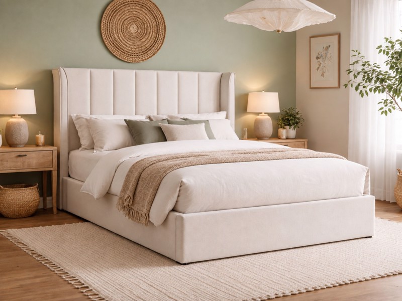 Land Of Beds Brimsley Natural Fabric Ottoman Bed