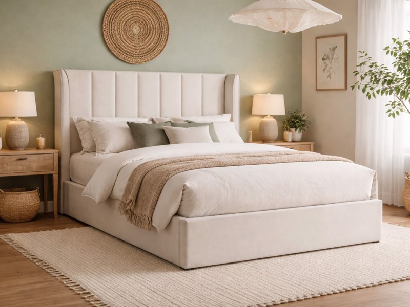Land Of Beds Brimsley Natural Fabric Ottoman Bed