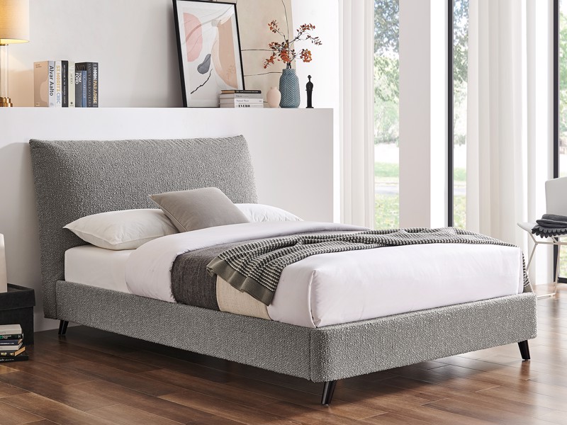 Land Of Beds Daphne Dove Grey Fabric Double Bed Frame