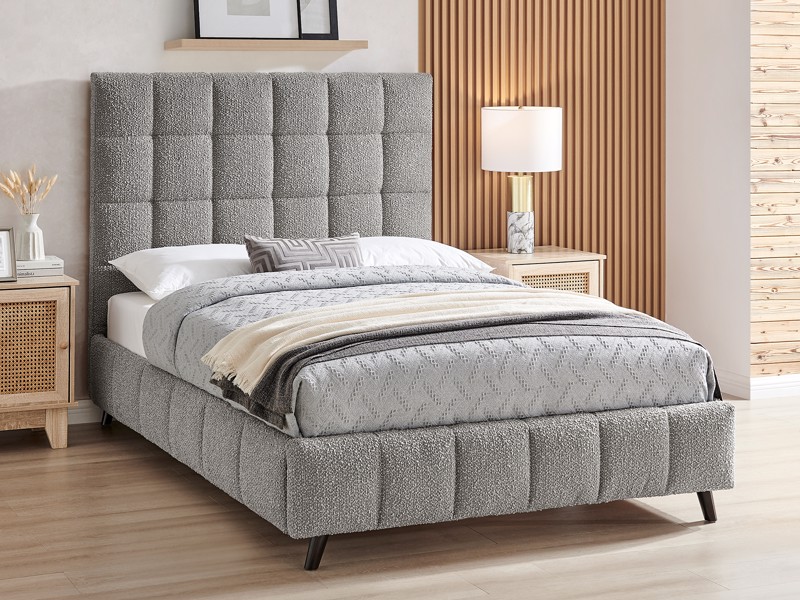 Land Of Beds Eloise Dove Grey Fabric King Size Bed Frame