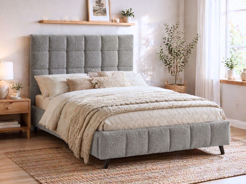 Land Of Beds Eloise Dove Grey Fabric Bed Frame
