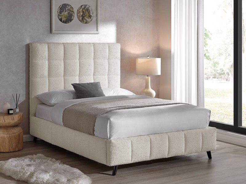 Land Of Beds Eloise Ivory Fabric Bed Frame
