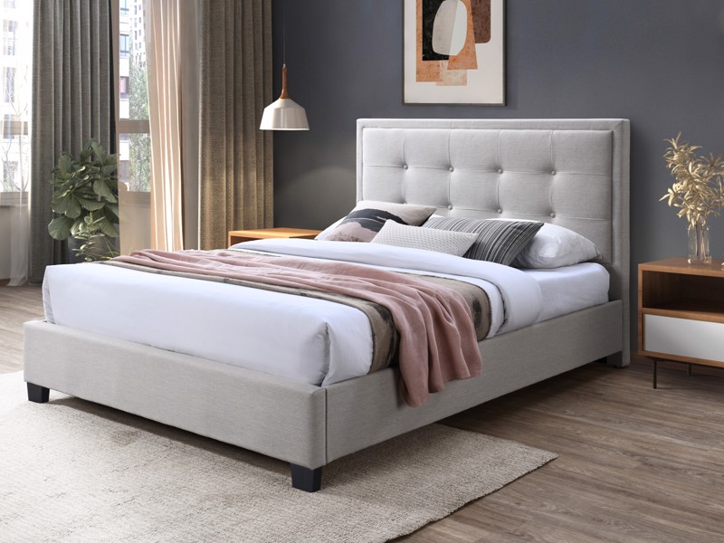 Land Of Beds Tyler Natural Fabric Double Bed Frame