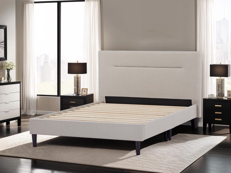 Breasley Studio Beige Fabric Bed Frame