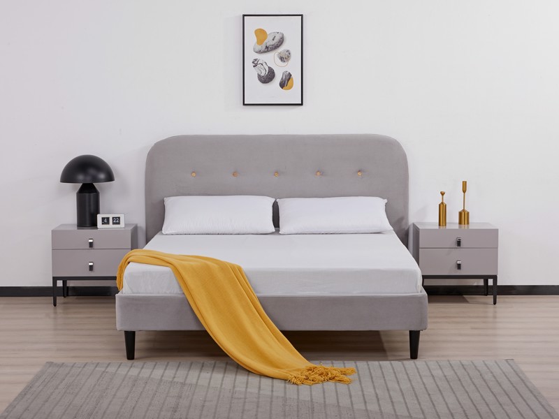 Breasley Loft Grey Fabric Bed Frame