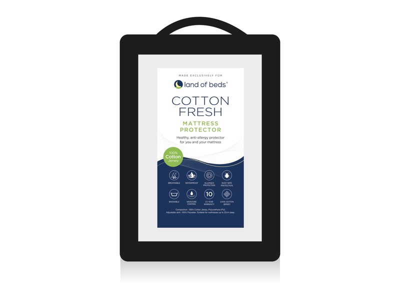 Land Of Beds Cotton Fresh Single Mattress Protector