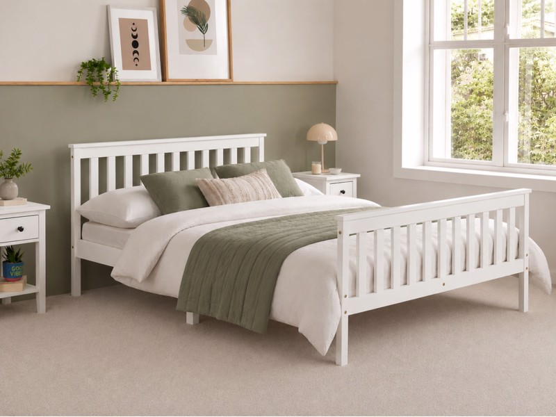 Land Of Beds Albury White Wooden Single Bed Frame