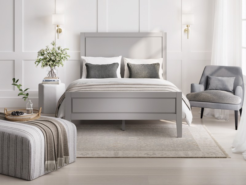 Land Of Beds Barrett Grey Wooden Bed Frame