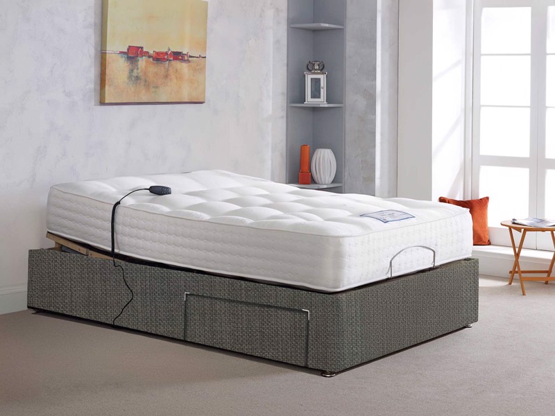 Adjust-A-Bed Adjustable Double Size - CLEARANCE STOCK - Linoso Slate Grey Pure 1500 Adjustable Bed