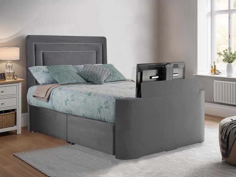 Land Of Beds Penelope Fabric Double TV Bed