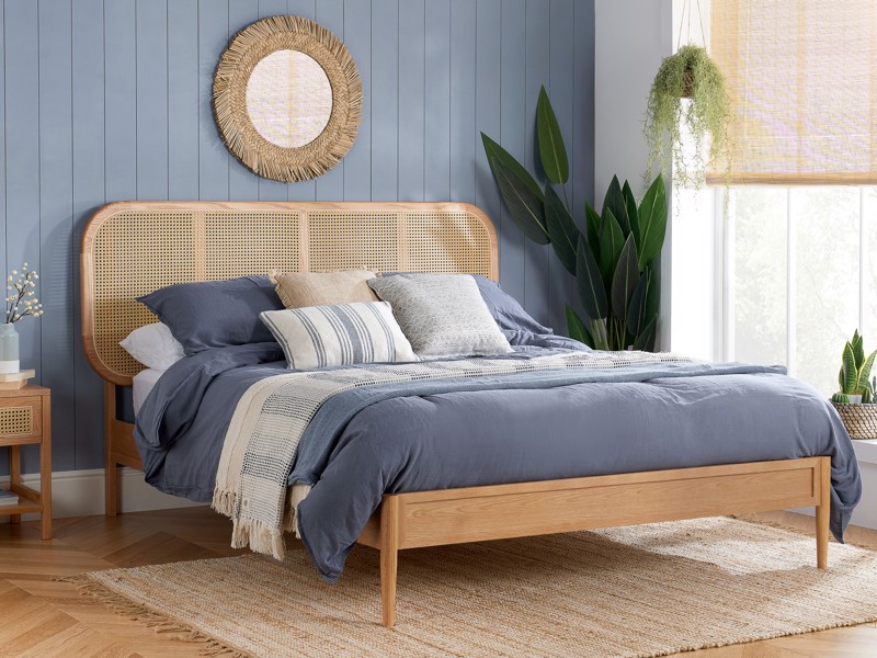 Land Of Beds Brisbane Rattan Oak Bed Frame