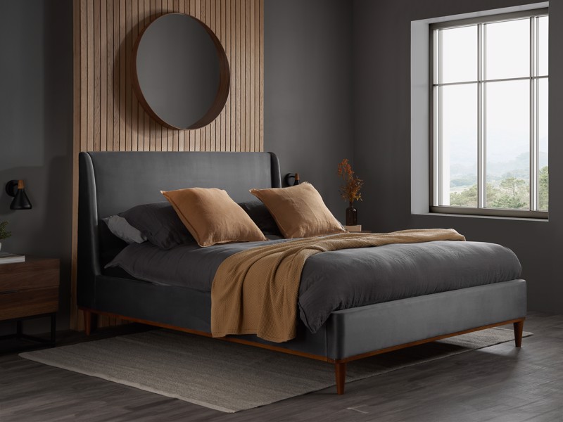 Land Of Beds Bradshaw Grey Fabric Bed Frame