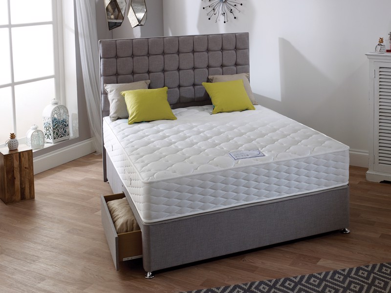 Highgrove Beds Small Double Size - CLEARANCE STOCK - Grace Graphite Kenwick Headboard and Stretton Small Double Divan Bed