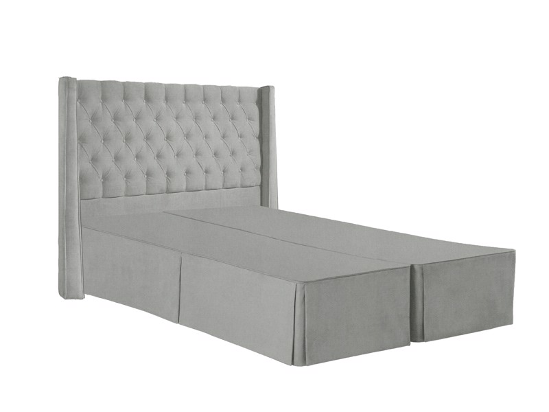 Hypnos Super King Size - CLEARANCE STOCK - Imperio Light Grey Vienna Headboard and Hideaway Bed Base