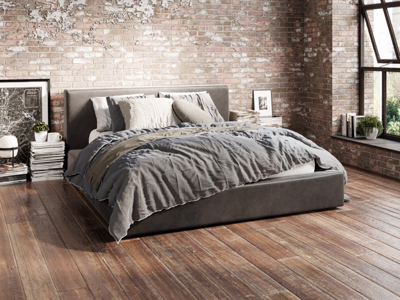 Land Of Beds Hartwell Grey Fabric Bed Frame