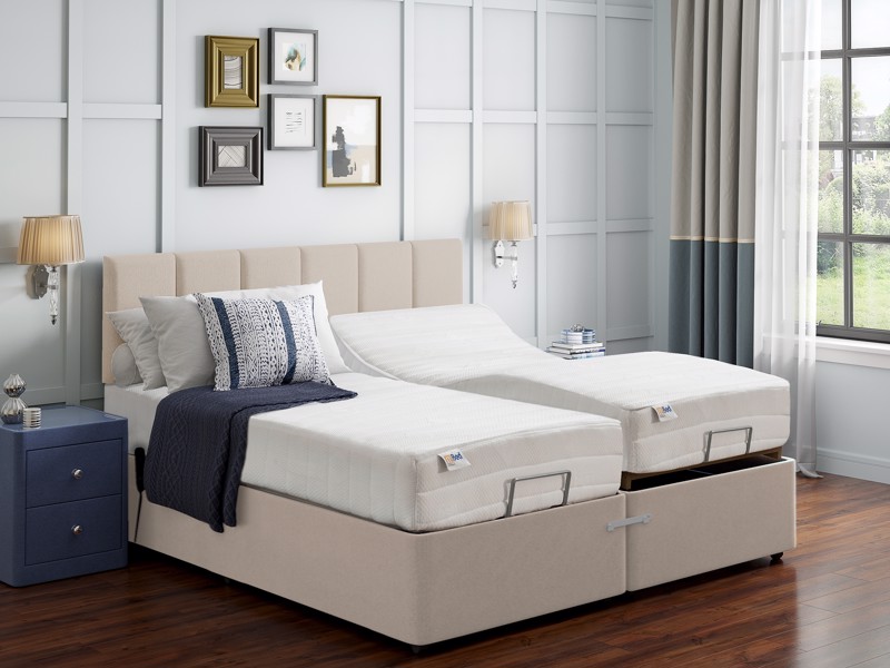 MiBed Double Size - CLEARANCE - Ex-Showroom - Victoria Putty Mitford Adjustable Bed