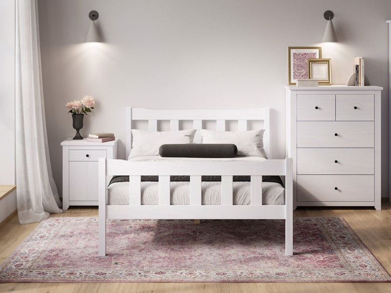 Land Of Beds Hampstead White Wooden Bed Frame