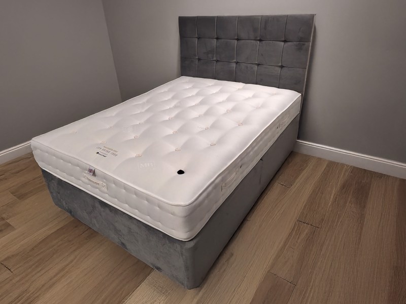 Millbrook Double Size - CLEARANCE - Ex-Showroom - Plush Grey Titan Headboard with Zen Ortho Divan Bed